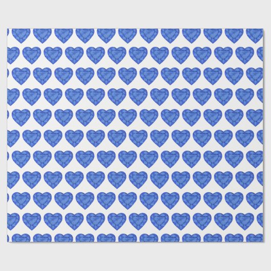 Saffier hart waterverf kunst patterned wrap cadeaupapier (Vlak)