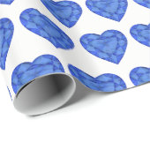 Saffier hart waterverf kunst patterned wrap cadeaupapier (Rol Hoek)