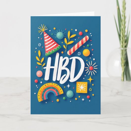 Saffier Hbd-verjaardagskaart Kaart (Voorkant)