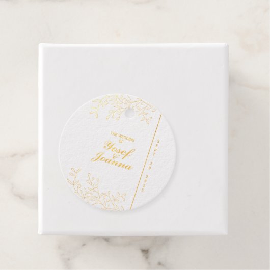 Saffier Huwelijk Bedankjes Labels (Met doos)