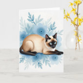 Saffier Kat Bloem Moederdag Kaart (Gele Bloem)