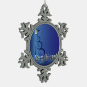 Saffier Kerstboom Tin Sneeuwvlok Ornament (Links)