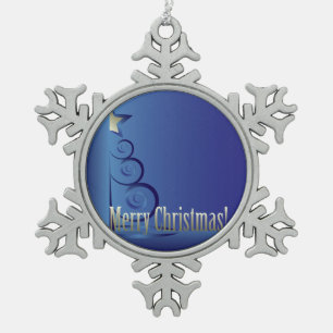 Saffier Kerstboom Tin Sneeuwvlok Ornament