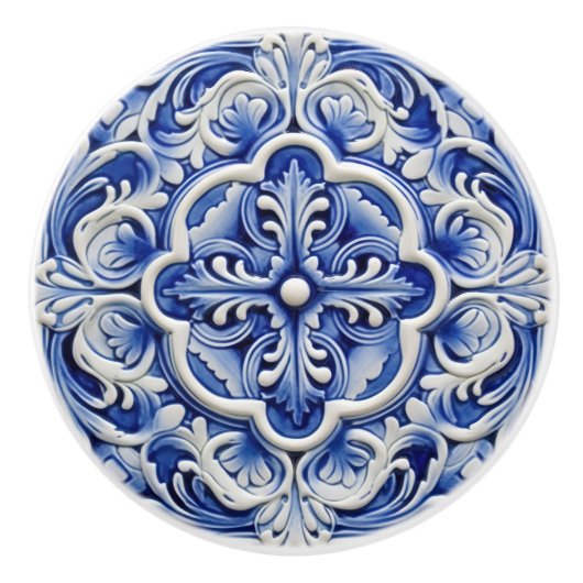 Saffier Lissabon Patroonkeramisch ontwerp Keramische Knop (Voorkant)