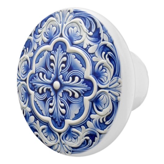 Saffier Lissabon Patroonkeramisch ontwerp Keramische Knop (Rechts)