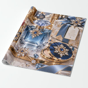 Saffier Luxe Kerstschoonheid Cadeaupapier