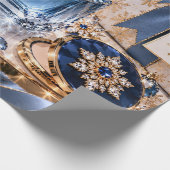 Saffier Luxe Kerstschoonheid Cadeaupapier (Hoek)