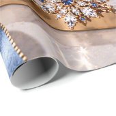 Saffier Luxe Kerstschoonheid Cadeaupapier (Rol Hoek)