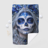 Saffier Maan Calavera – Blauwe Hemel Golfhanddoek (Insitu)
