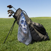 Saffier Maan Calavera – Blauwe Hemel Golfhanddoek (Groen)
