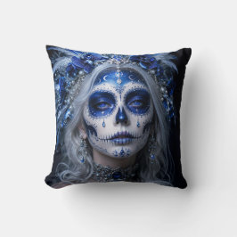 Saffier Maan Calavera – Blauwe Hemel Kussen