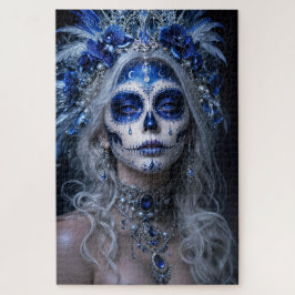 Saffier Maan Calavera – Blauwe Hemel Legpuzzel