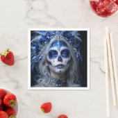 Saffier Maan Calavera – Blauwe Hemel Servet (Insitu)