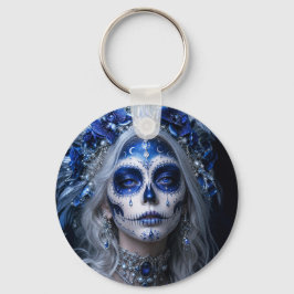 Saffier Maan Calavera – Blauwe Hemel Sleutelhanger