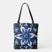 saffier mandala boodschaptas tote bag (Achterkant)