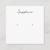 Saffier Oorbel Sieraden Display Kaart (Voorkant)