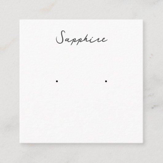 Saffier Oorbel Sieraden Display Kaart (Voorkant)