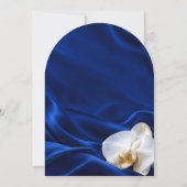 Saffier Orchidee Boog Bruiloft Kaart (Achterkant)