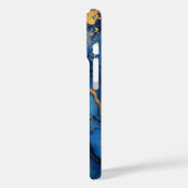 Saffier Regalia – Luxe Blauwe & Gouden Marmer Case-Mate iPhone Case (Achterkant / Links)