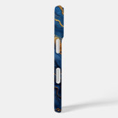 Saffier Regalia – Luxe Blauwe & Gouden Marmer Case-Mate iPhone Case (Achterkant / Rechts)
