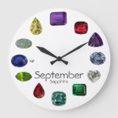 Saffier, September Birthstone Grote Klok (Voorkant)