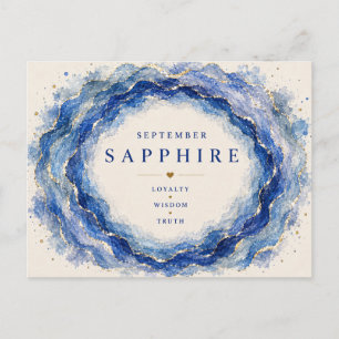 Saffier september geboortesteen briefkaart