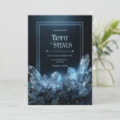 Saffier Stardust Etherische Kristallen Bruiloft Kaart (Staand voorkant)