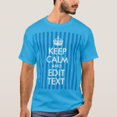 Saffier Streep Wit Blijf Kalmpjes en Bewerk Tekst T-shirt (Voorkant)