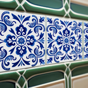 Saffier Talavera Lissabon Patroon Keramisch Ontwer Tegeltje
