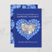 Saffier trouw hart voeg uw foto toe feest uitnodig kaart (Voorkant / Achterkant)