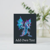 Saffier Vuurdraak Wyvern Magisch Inferno Beest Briefkaart (Staand voorkant)