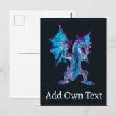 Saffier Vuurdraak Wyvern Magisch Inferno Beest Briefkaart (Voorkant / Achterkant)