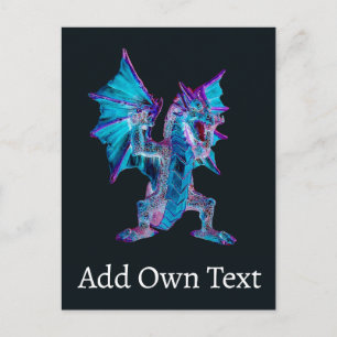 Saffier Vuurdraak Wyvern Magisch Inferno Beest Briefkaart