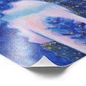 Saffier Zeemeermin met gouden accenten van Renee L Foto Afdruk (Hoek)