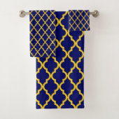Saffier Zon: Blauw & Geel Boho Marokkaanse elegant Bad Handdoek (Insitu)