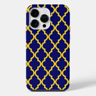 Saffier Zon: Blauw & Geel Boho Marokkaanse Elegant iPhone 14 Pro Max Hoesje
