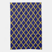 Saffier Zon: Blauw & Geel Boho Marokkaanse Elegant Theedoek (Verticaal)
