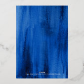 Saffierblauw abstract 45-jarig huwelijksjubileum folie uitnodiging (Achterkant)