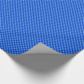 Saffierblauw, emaille-uitstraling, bezette raster cadeaupapier (Hoek)
