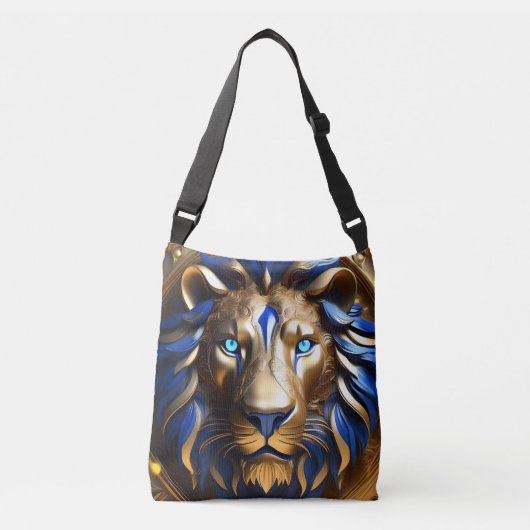 Saffierblauw En Gouden Leeuw, Crossbody Tas (Voorkant)