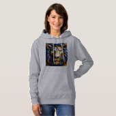 Saffierblauw en gouden leeuw, hoodie (Voorkant volledig)