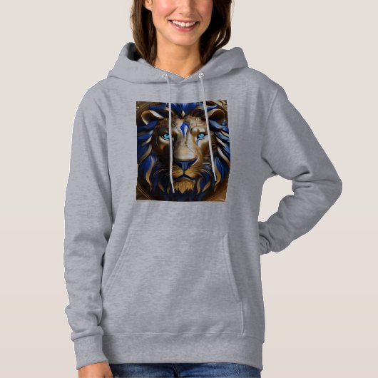 Saffierblauw en gouden leeuw, hoodie (Voorkant)