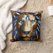 Saffierblauw en gouden leeuw, kussen (Deken)