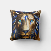 Saffierblauw en gouden leeuw, kussen (Voorkant)