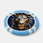 Saffierblauw en gouden leeuw, poker chips (Enkel)
