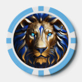 Saffierblauw en gouden leeuw, poker chips (Voorkant)