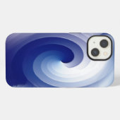 Saffierblauw storm iPhone hoesje (Achterkant horizontaal)