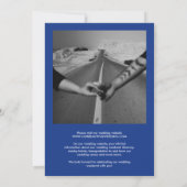 Saffierblauw Stout Rand Foto Moderne Trouw Save The Date (Achterkant)