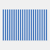 Saffierblauw & Witte Strepen Inpakpapier Vel (Voorkant 2)