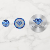  saffierblauw, zilveren tafel Confetti (Achterkanten)